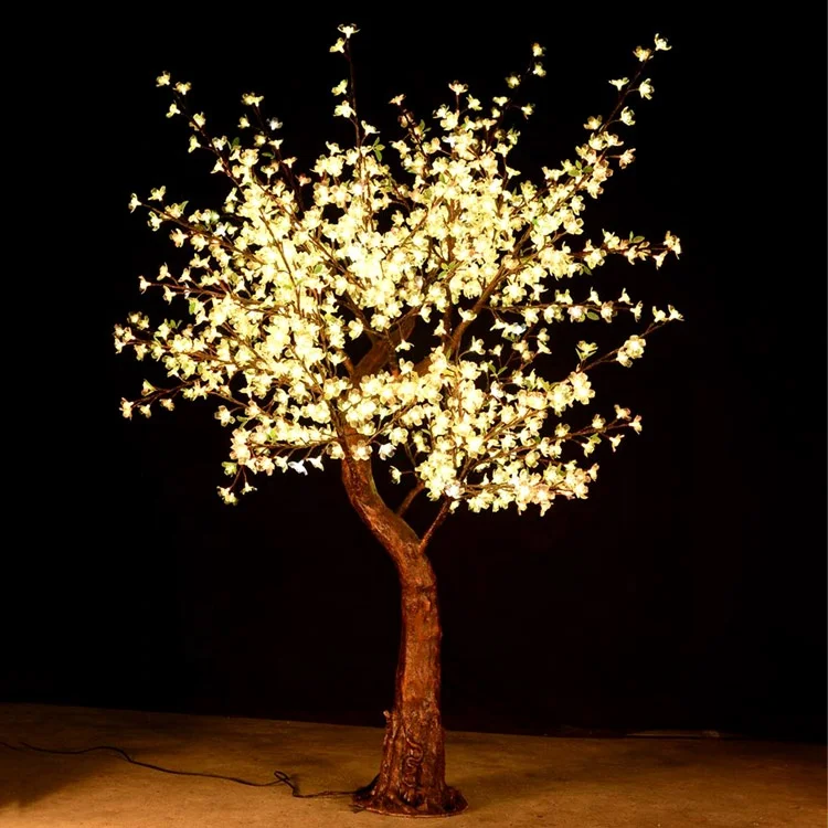 Outdoor Waterproof ip65 Garden Street Decoration Holiday 8ft Warm White LED cherry blossom big christmas artificial tree