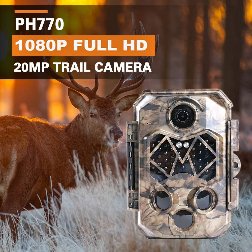 Zecre Trail Camera 20.0 Megapixel 1080P Full HD Outdoor Game Hunting Cam 940NM Security Night Vision Motion Activated Camera