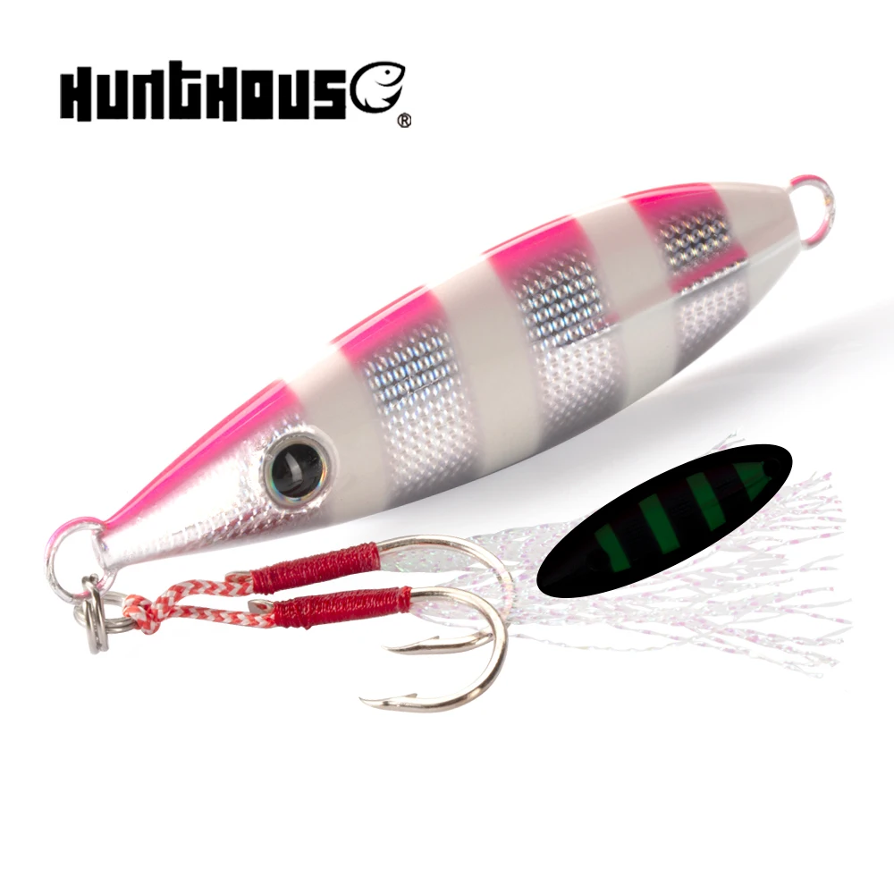 Hunthouse 60g 100g long casting saltwater tungsten metal Jigs Lure Vertical fishing lures metal jig lure