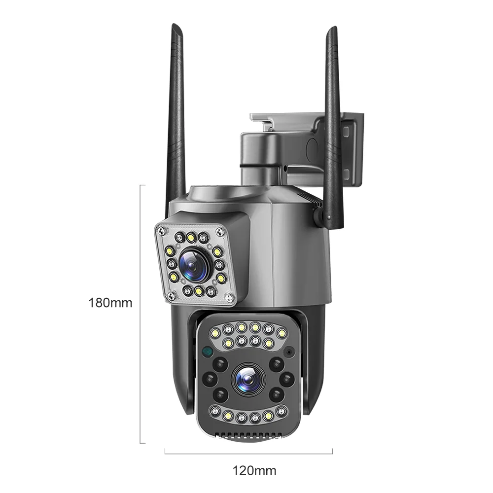 Home Security 8MP Dual Lens Outdoor Wireless Security WiFi CCTV PTZ IP Camera Video Dome PTZ Surveillance Camera 10X Zoom