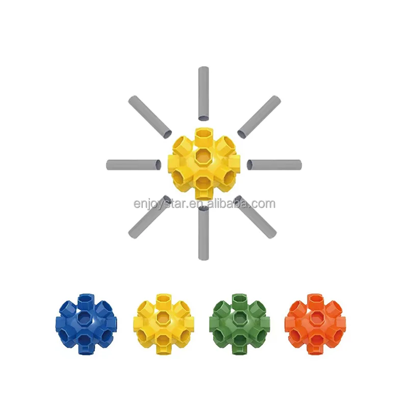 ENJOYSTAR 68PCS Multi-interface Building Castles Bead Kit DIY Fort Tunnel Construction Tent Toy Set For Kid In-outdoor Playing