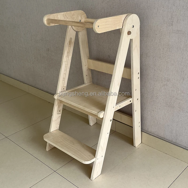 Kitchen Little Helper Stool Durable Plywood Learning Tower Folding