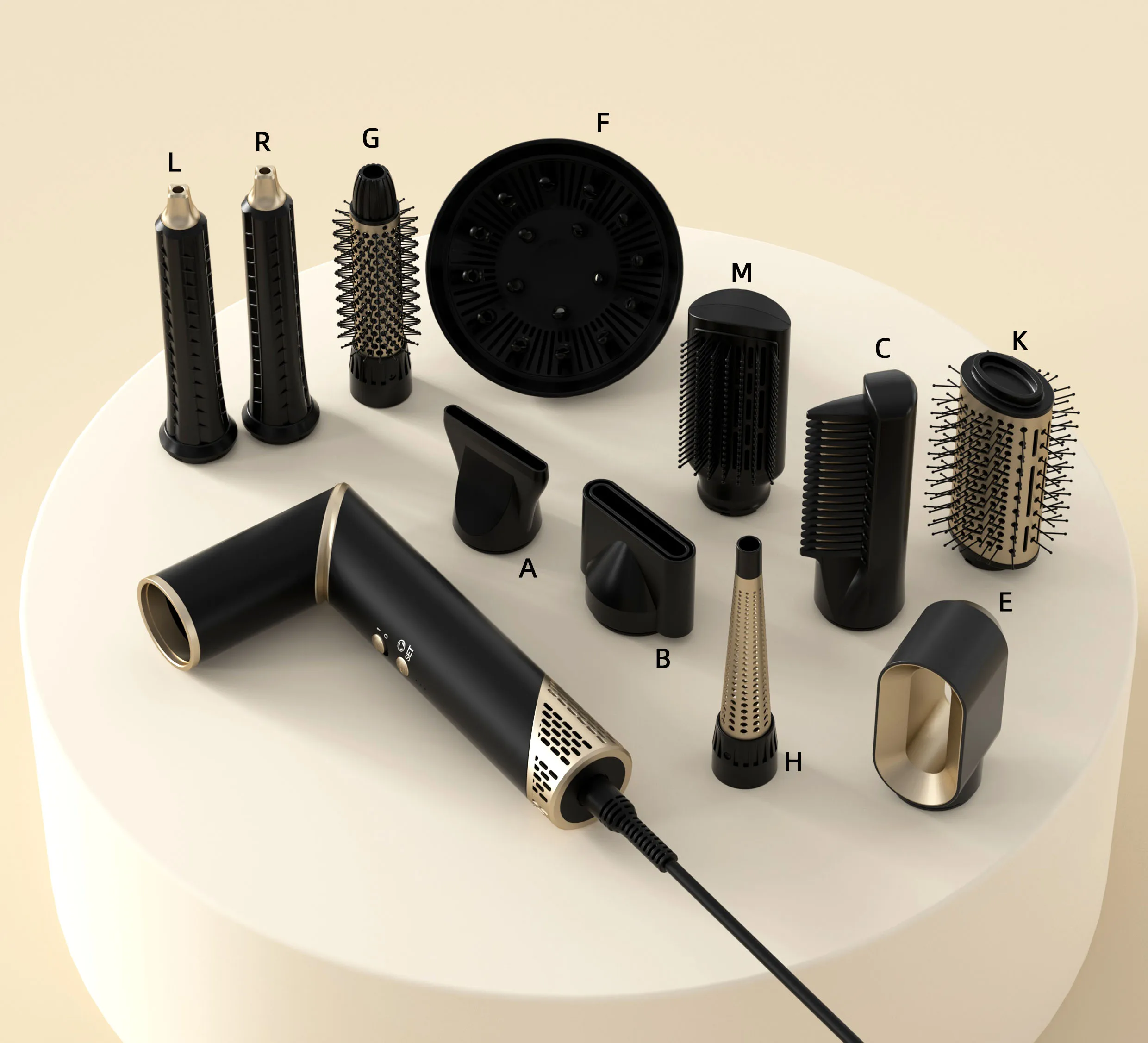 11 In 1 Hair Blow Dryer Volumizer Hot Air Brush Styler Straightener Curling Hot Tools Electric Hair Brush