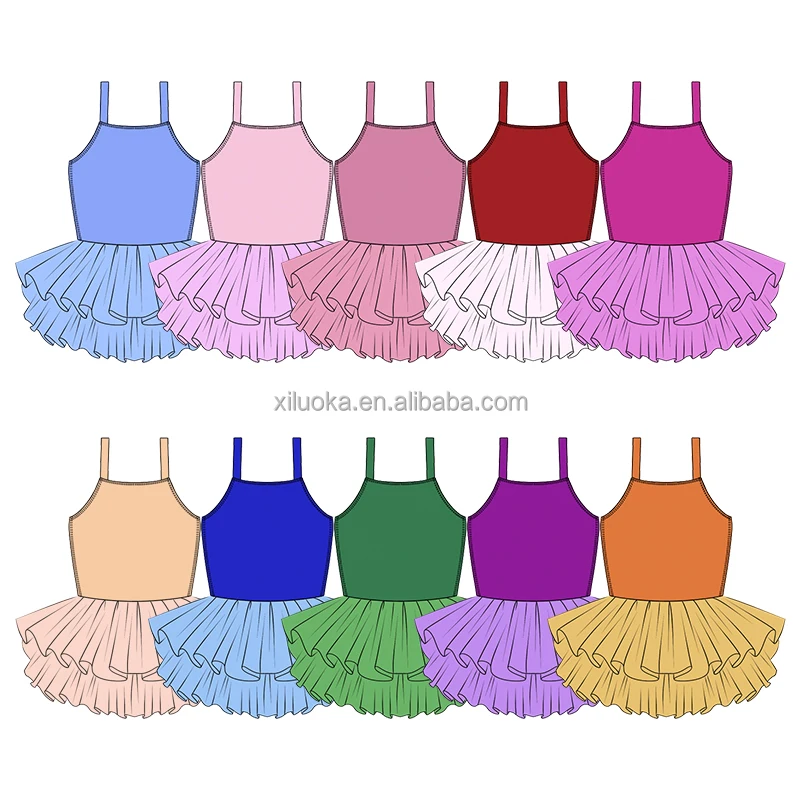 Plus Size Casual Kids Dress New Arrival Cute Girls Tutu Tulle Dress Custom Printed Children Yoga Boutique Clothing