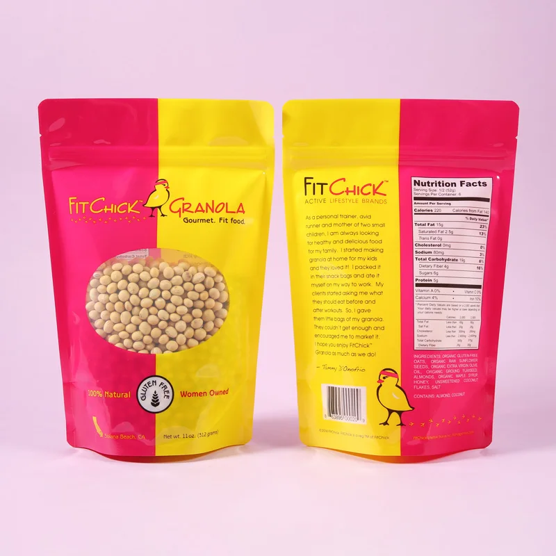 Custom Printed  500g 11oz  Candy Grain bags stand up pouch food grade doy pack Plastic Packaging zipper Mylar ZipLock Bags