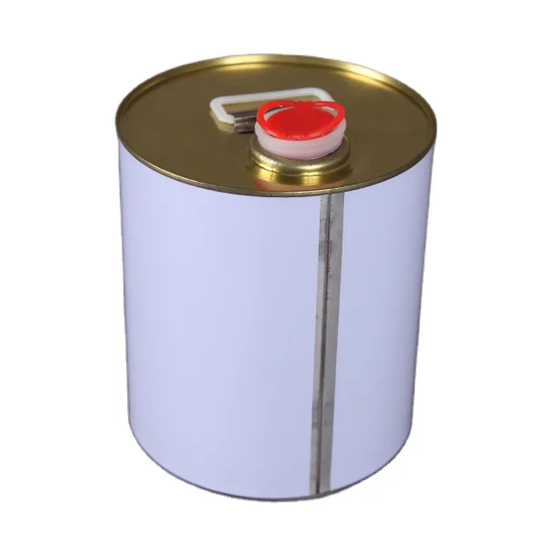 High Quality Round Tinplate Material Metal Bucket with Spout 20L Round Lube Oil Tight Head Metal Tin Bucket