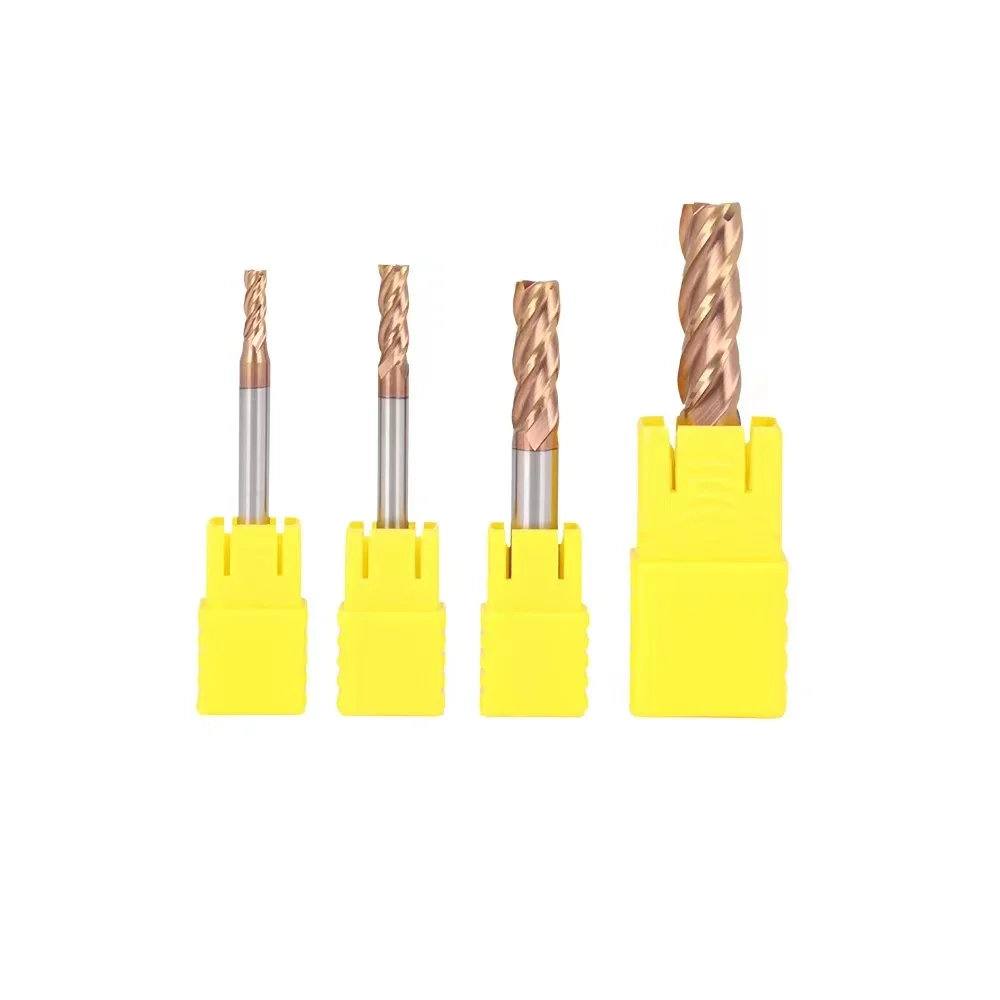 HRC55 1mm 50L Carbide Endmill Flat Milling Cutters Square Cutting Tool For Steel D1*50L