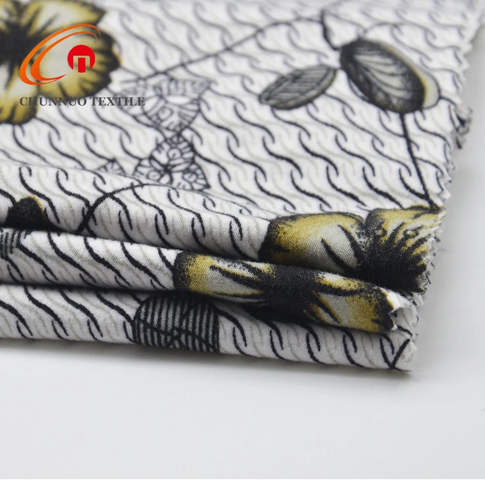 Chunnuo DTY Brushed Weft Knitted Fabric Poly Spandex Printed for men