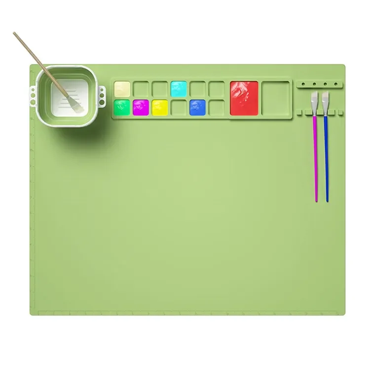 Hot Sale Food Grade BPA Free Rubber Artist Mat Reusable Healthy Tidy Painting Mat Silicone Artist Mat