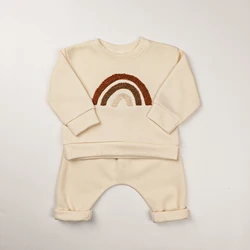 Spring Organic Cotton Children Toddlers Sweatshirt Pants Kids Clothes Sports Suit Kids Baby Girl Clothing Sets For 1 Year Old