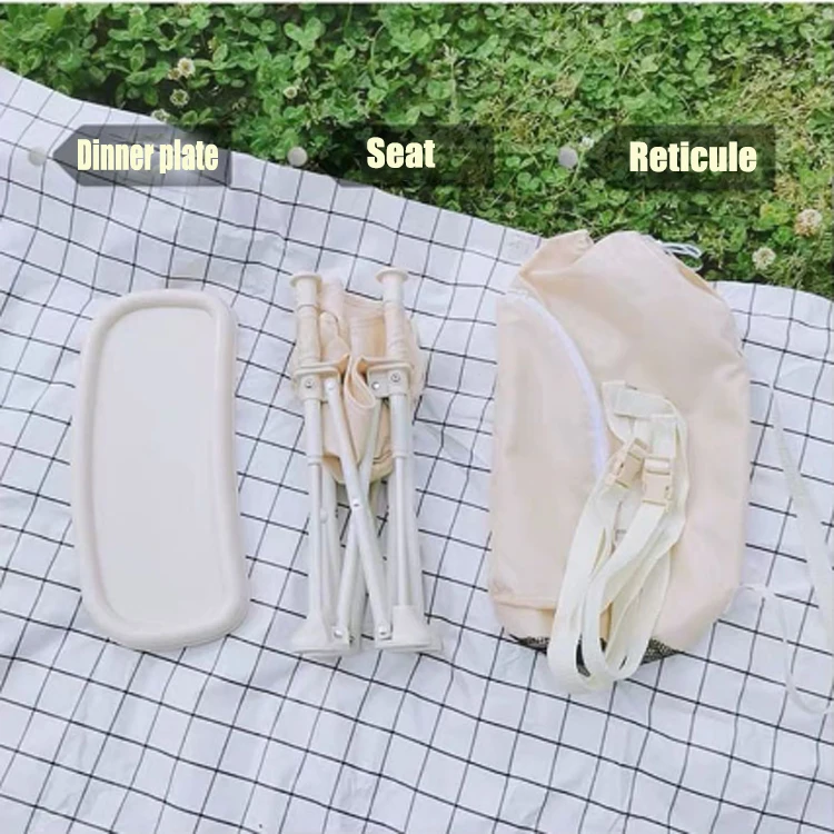 XIAOTANGLANG Convenient Folding Picnic Chair  Camping Used Baby Eating Bouncer Food Chair Outdoor Aluminum