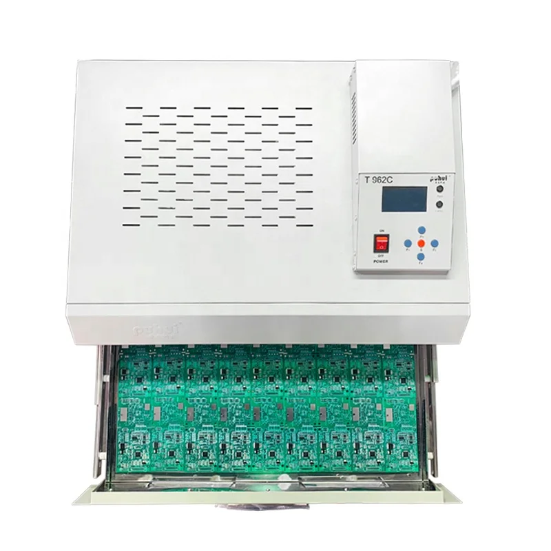 automatic infrared emission puhui 400*600 mm solder size Smt Reflow Oven T-962C ,infrared IC heater reflow soldering station