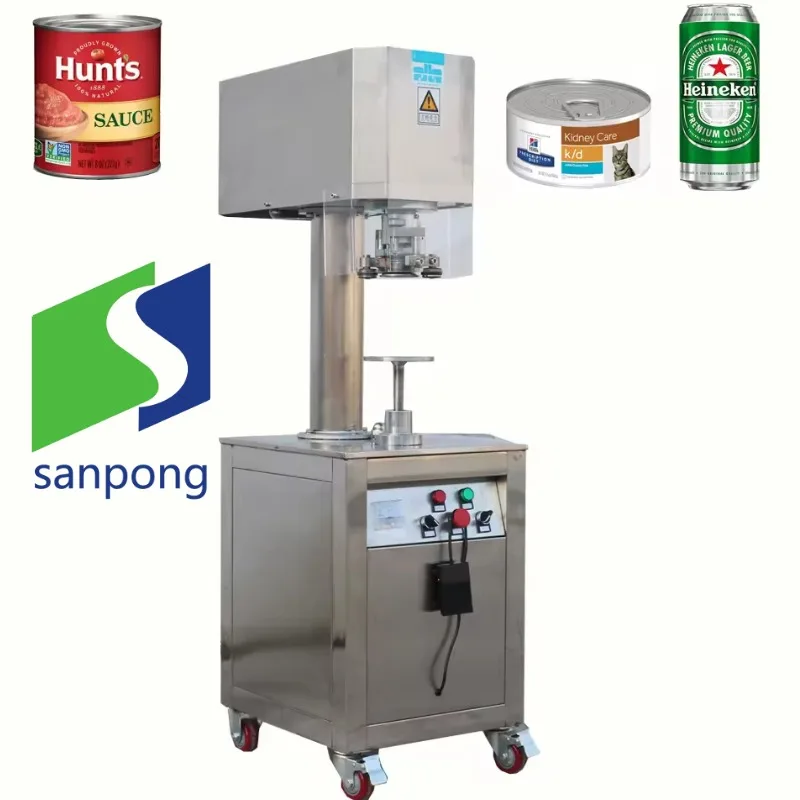 guangdong semi-automatic can sealing machine for canned fruit packaging snack food tin can lid sealing machine
