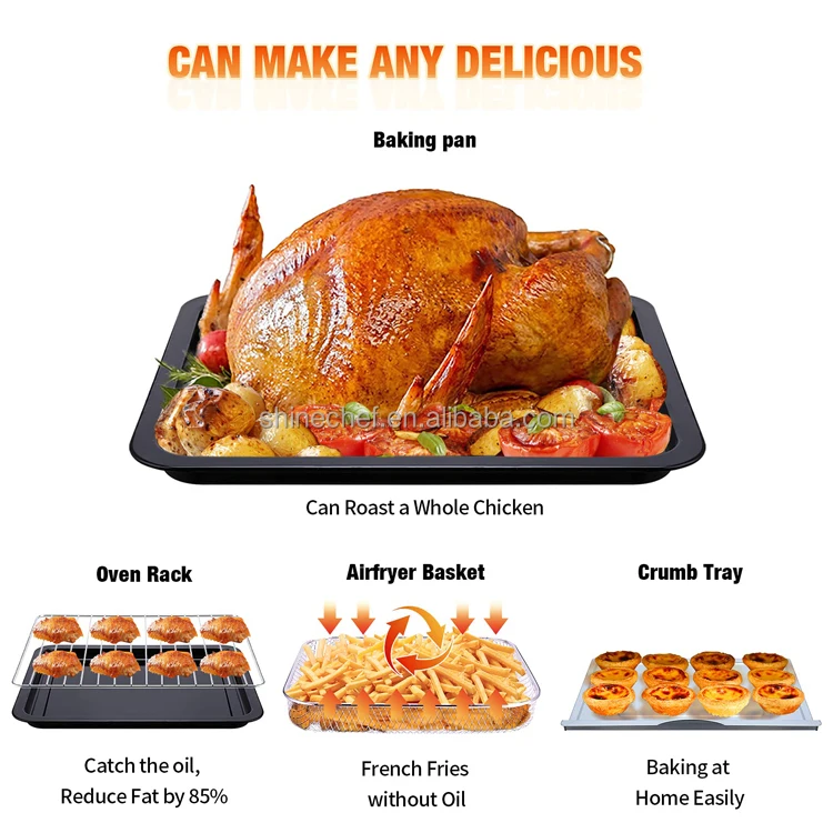 Convection Countertop Oven Combination Smart Air Fryers Toaster Oven Digital Deep Fryer Without Oil