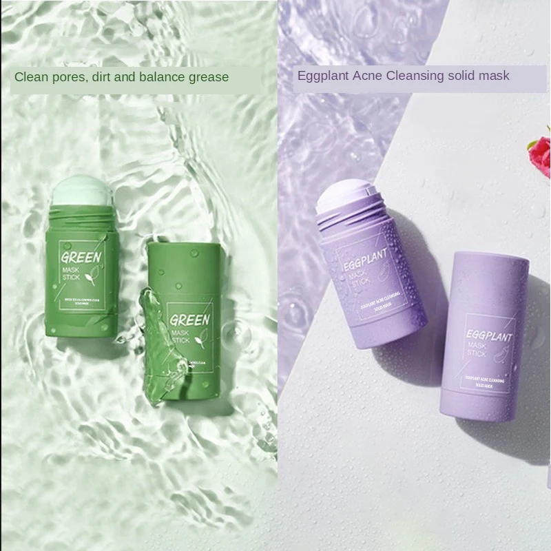 Product Manufacturer Green mask stick Deep Cleansing Blackhead Remover Acne Green Tea face Stick Solid Mask