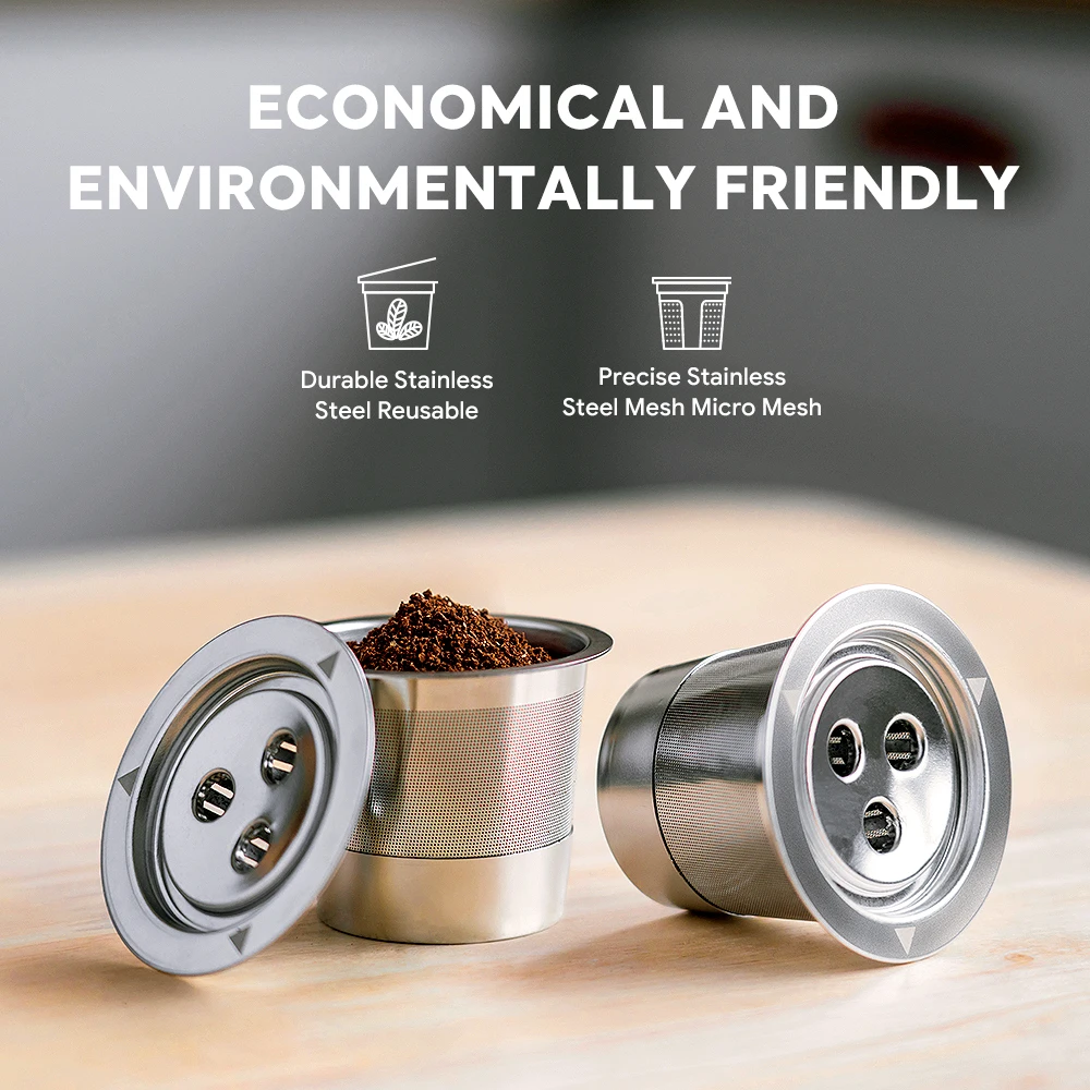 Reusable K Cups For Keurig Reusable Coffee Pods Filter 2 Pack Refillable Single K CUP for Keurig MATERIAL FOR LONGER LIFETIME