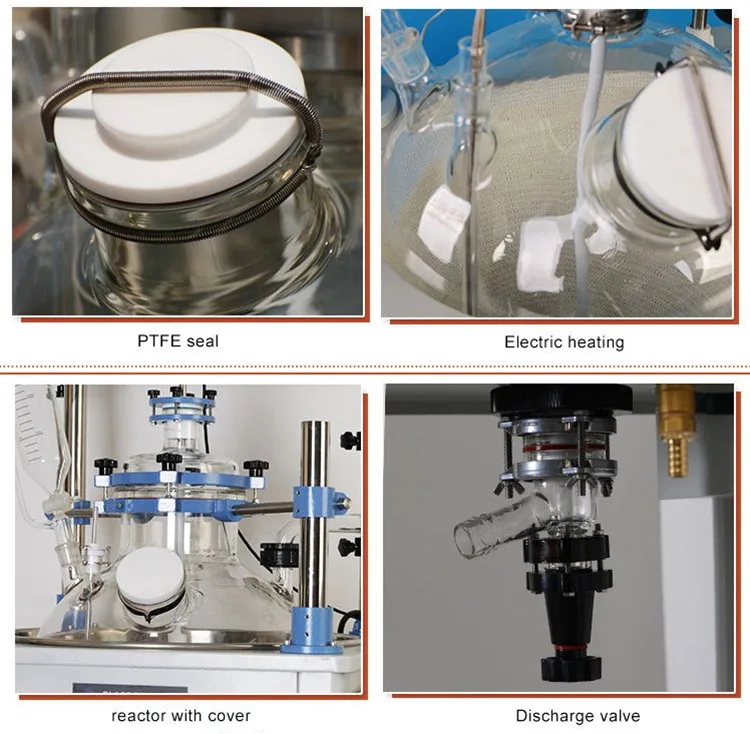 YUHUA 30L Single Layer Laboratory Reaction Vessel with Heating Bath for Reflux and Distillation