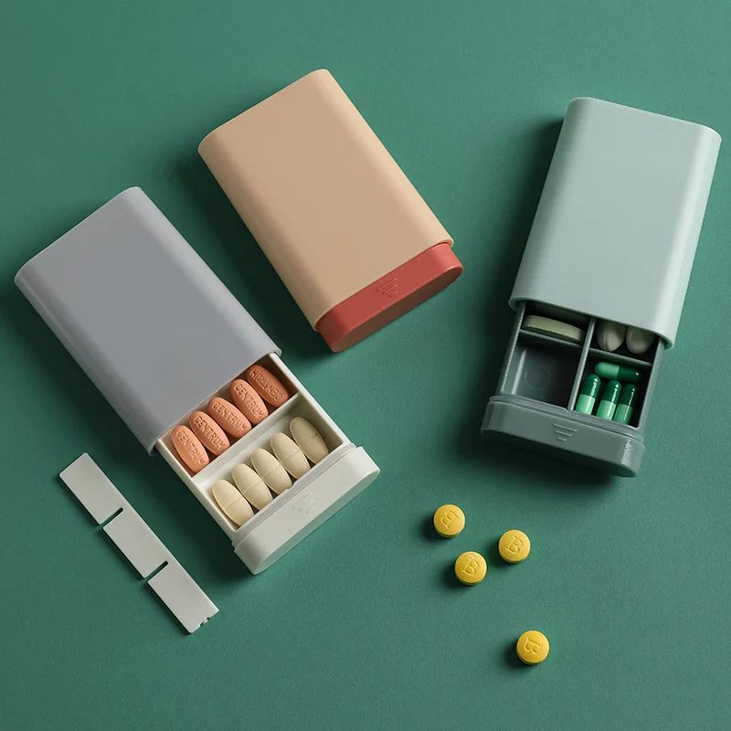 Factory wholesale bpa free drawer travel mini portable pill box plastic cute pill box 7 days available  Pill Organizer