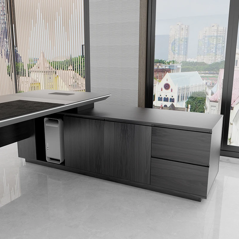 Ceo Boss Modern Commercial Furniture General Manager L Shape Wood Veneer Wooden L-shaped Executive Table Office Desk