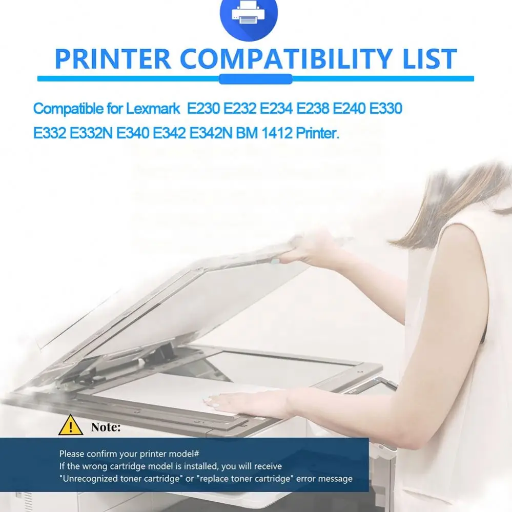 E230 совместимые картриджи с тонером для принтера Lexmark E232 E234 E238 E240 E330 E340