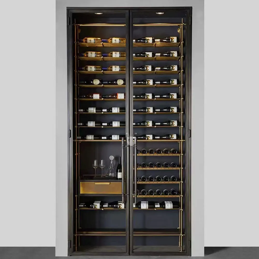 Keenhai luxury stly customized large wine cellar system frameless glass wine cellar reserve wine cooler cabinet