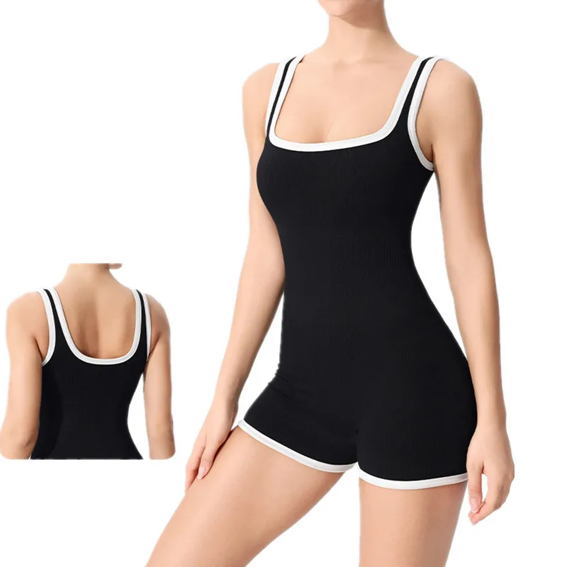 Advanced Sense One-Piece Yoga Clothes Female Fitness Beauty Back Jumpsuit Dance Sports Tights With Bring Chest Pad Yoga Clothes