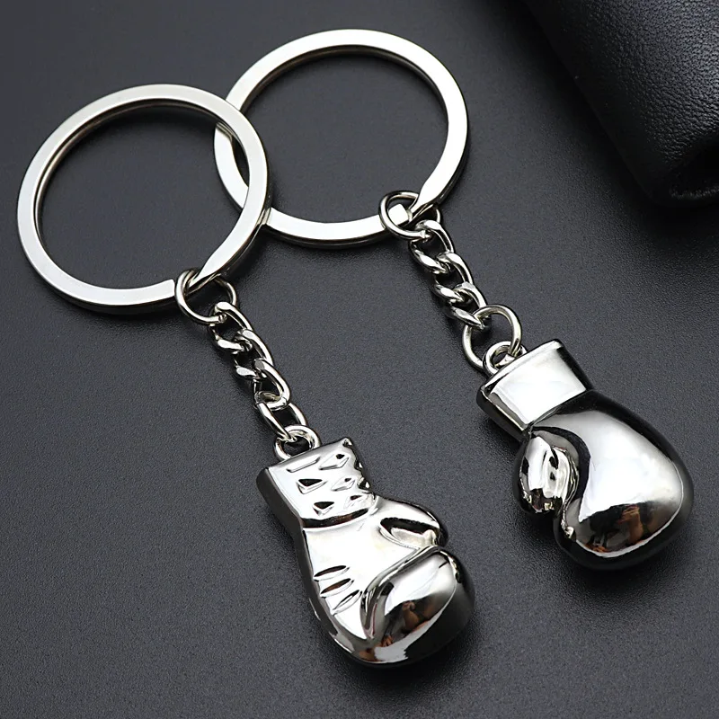 Mini 3D Boxing-Glove Metal Keychain Sports Fans Fashion Jewelry Zinc Alloy Simulation Fighting Boxer-Gloves Key Ring Pendant