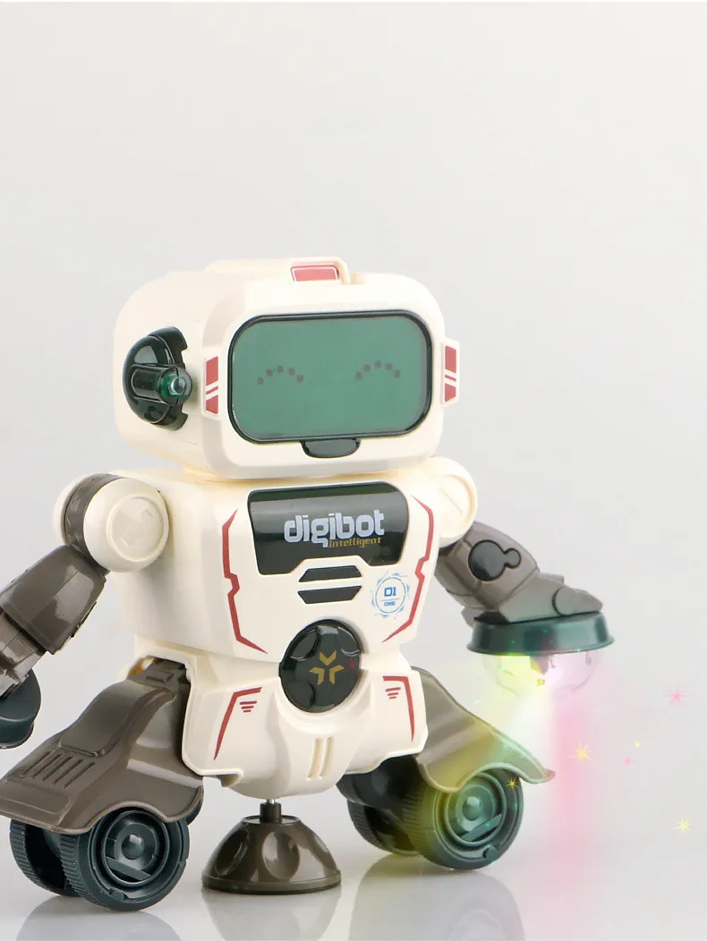 Электрический танцующий робот, многофункциональная детская игрушка с подсветкой и музыкой, интеллектуальное вращение на 360 градусов