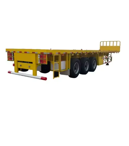 New or Used 40 Foot Flatbed Container Transport Truck Trailer 3-axle Semi-trailer for Sale