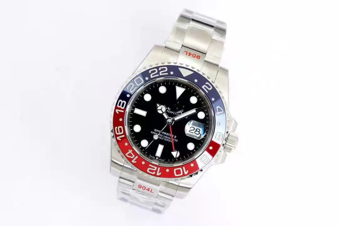 Роскошные часы 904L сталь 126710BLRO ETA 3285 механизм для мужчин GMT Master часы ролевые xables