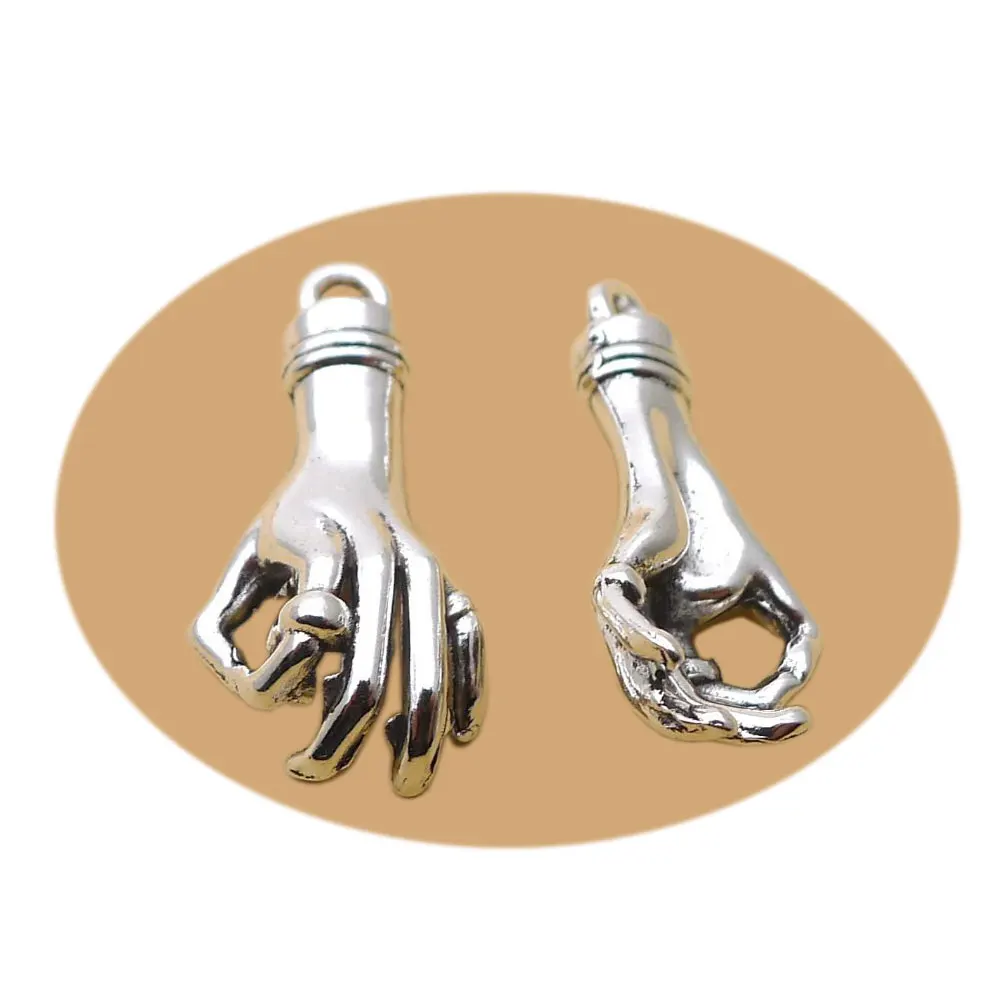 Supply 20*12MM Hamsa Hand Alloy oiled Custom  Bead Pendant for Diy Necklace