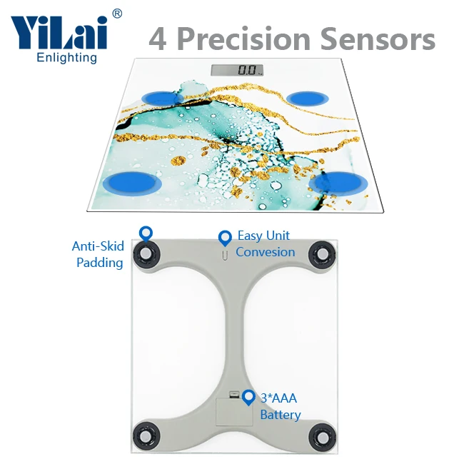 Best sales electronic limited digital 6mm glass barth weight 180KG bathroom body weighing electric weight digi scales