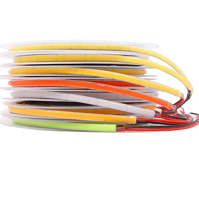 3mm 12V 480chips 6W Micro COB Tape Colorful Customized ultra narrow Super Slim Cuttable COB LED Strip for Outdoors Pool Club