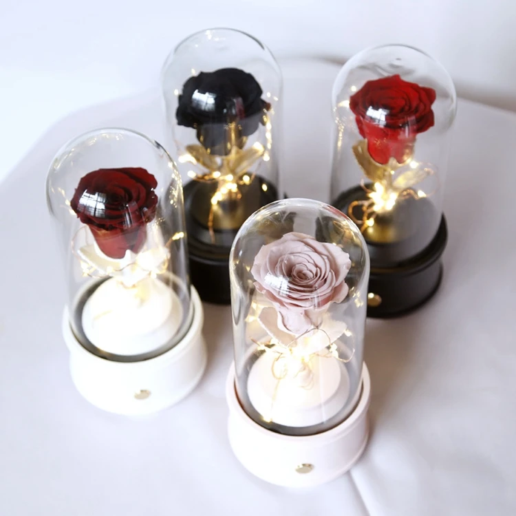 Artificial Flowers Rose Bluetooth Speaker Holiday Birthday Gift With Box Girls Eternal Flower