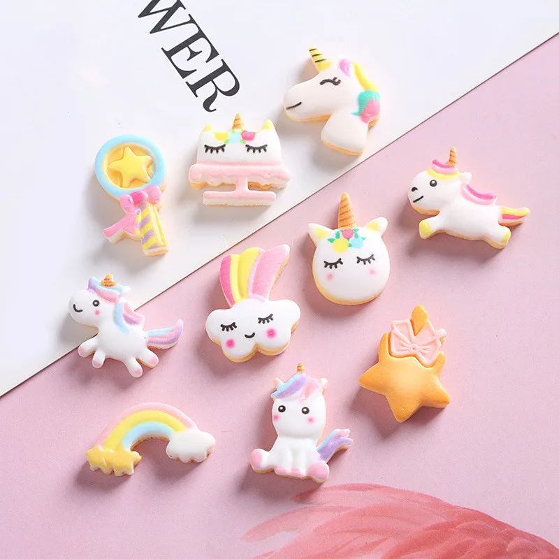 2021 Latest unicorn DIY resin charm for mobile phone case Jewelry making fridge magnet