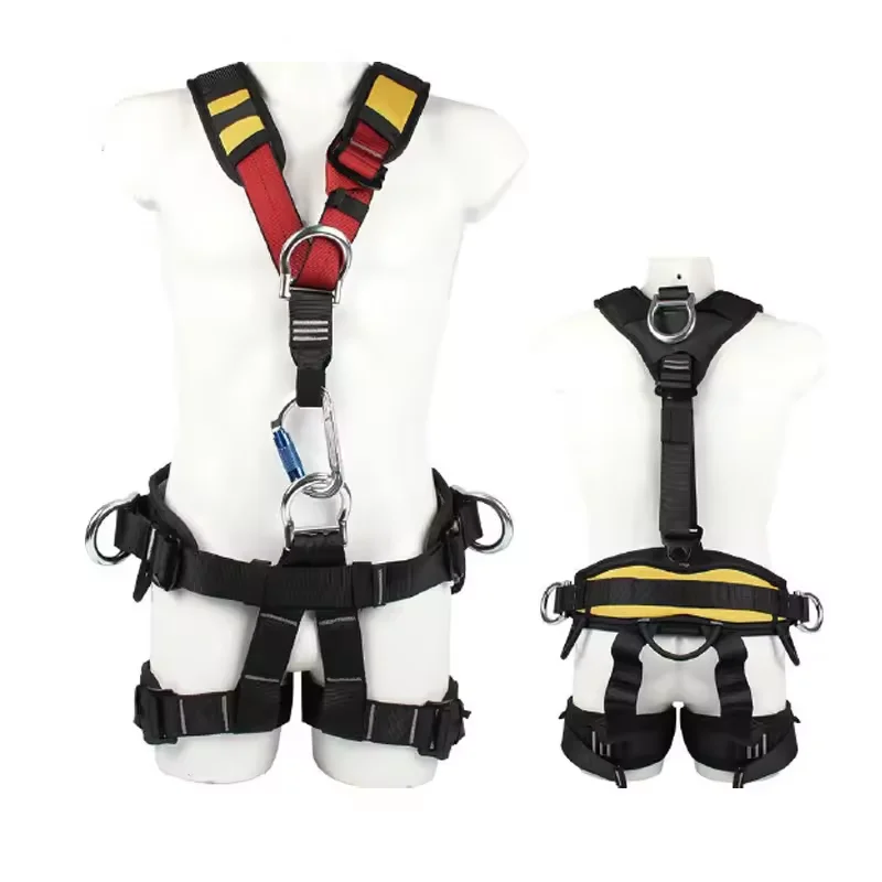 Fall protection 5 point safety restraint harness belt fall protection safety full body harness with CE certificate descendants