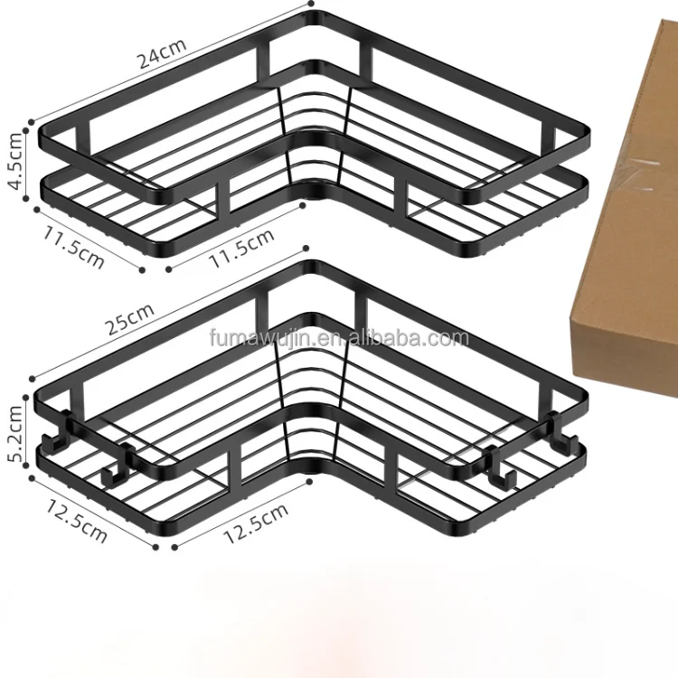 Multi-use corner storage rack for living room bathroom durable metal adhesive bathroom corner rack