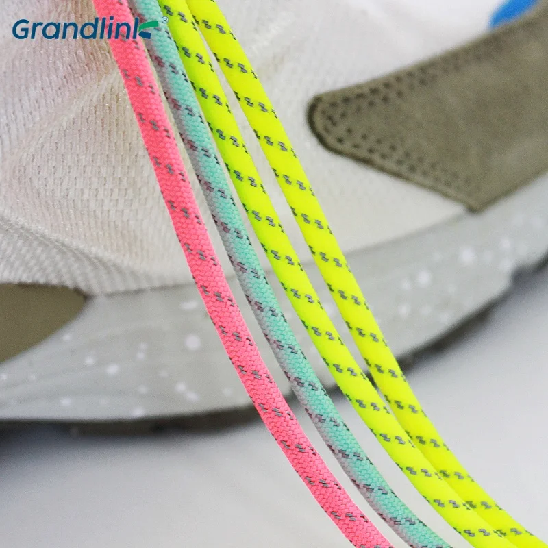 Reflective Runner Shoe Laces Visible Safety Shoelaces custom Shoestrings for ultra Basketball Shoes Round Rope
