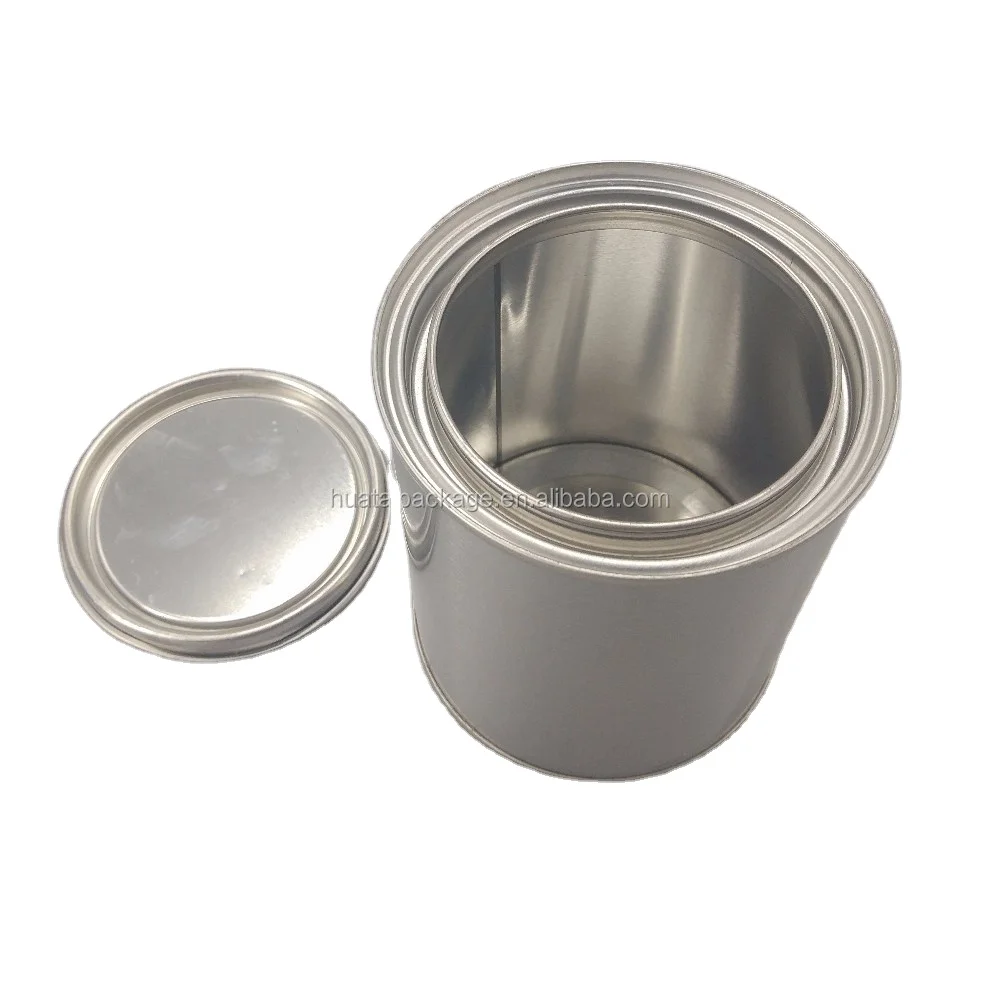 tin can factory 1L round empty paint tin can for water-based paint TTP metal can