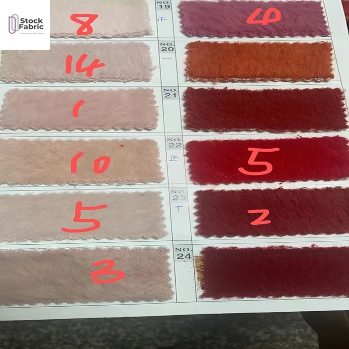 Hot selling 100% polyester faux fur batch solid stocklot fabric in China