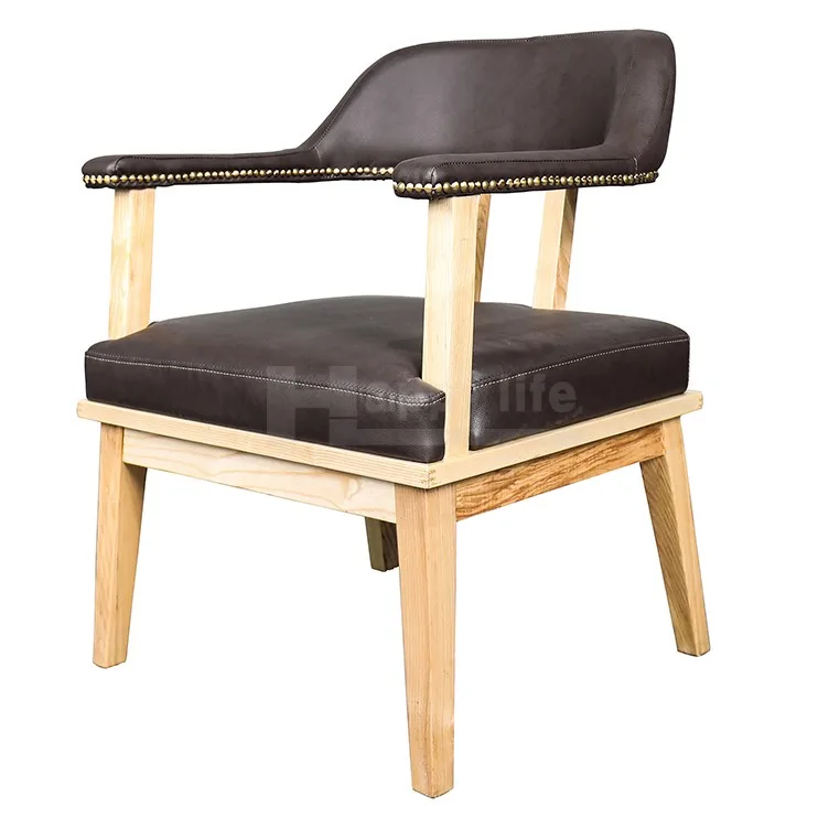 Modern Luxury Design Black High Back Leather Dining Chair For Home Furniture Set With Wood Bench Legs American Factory Made