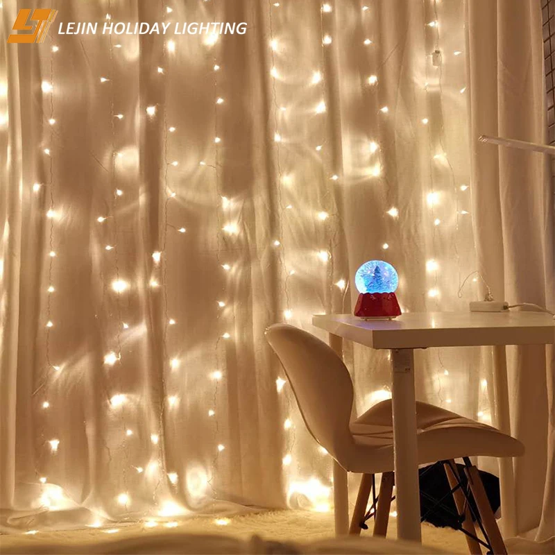 LED safety  fairy color changing window curtain wall string lights for holiday party decoration