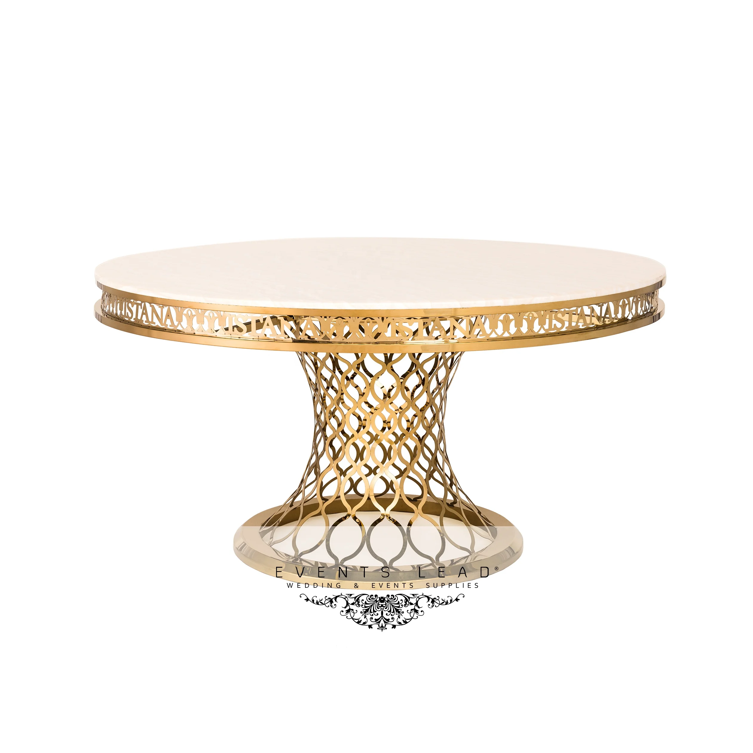 Classic Stainless Steel Golden VEGA ROUND wedding  Dining Table
