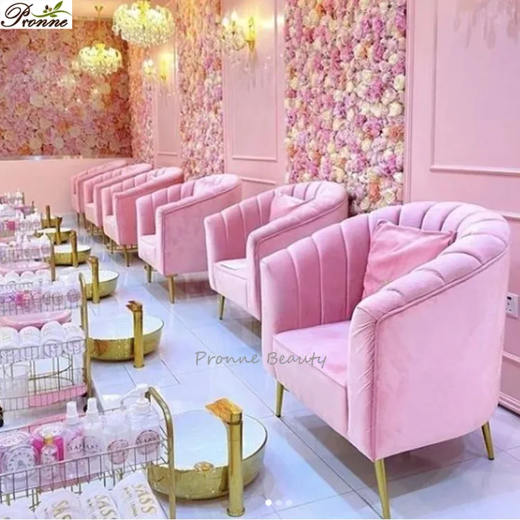 Pronne Beauty Nail Supplier Spa Queen Portable Pedicure Chair Foot Spa for Nail Salon Furniture