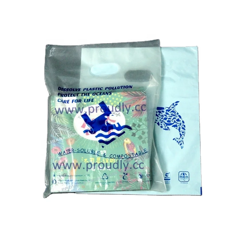 
Custom 100% Compostable Biodegradable PVA Water-Soluble Bags 