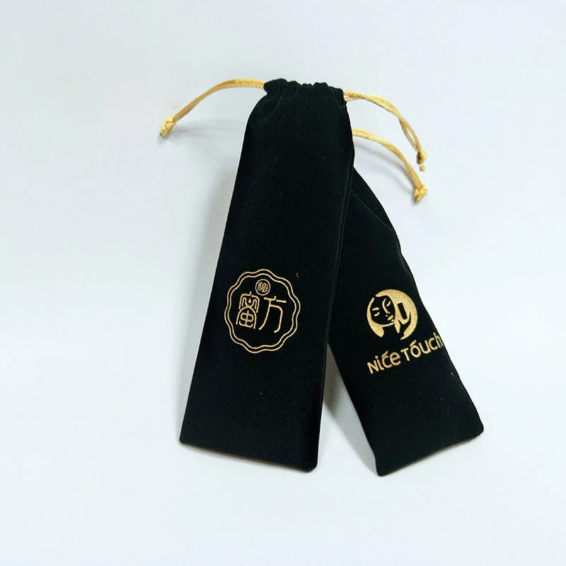 Custom Big Drawstring Gift Bag Wine Bottle Packaging Bags High Quality Black/red/gray Cylindrical Round Bottom Velvet Pouch