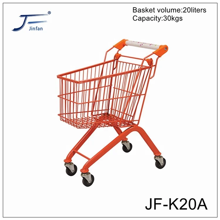 Supermarket Store Trolley Children Kids Shopping trolley High Quality and Durable Plastic Parts with flag