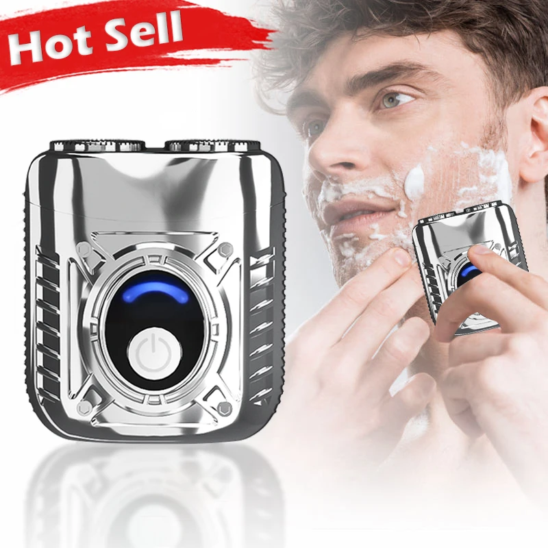 Portable Travel Mini Electric Razor USB Rechargeable Washable Electric Shaver For Men Wet Dry Dual Use Mini Beard Razor
