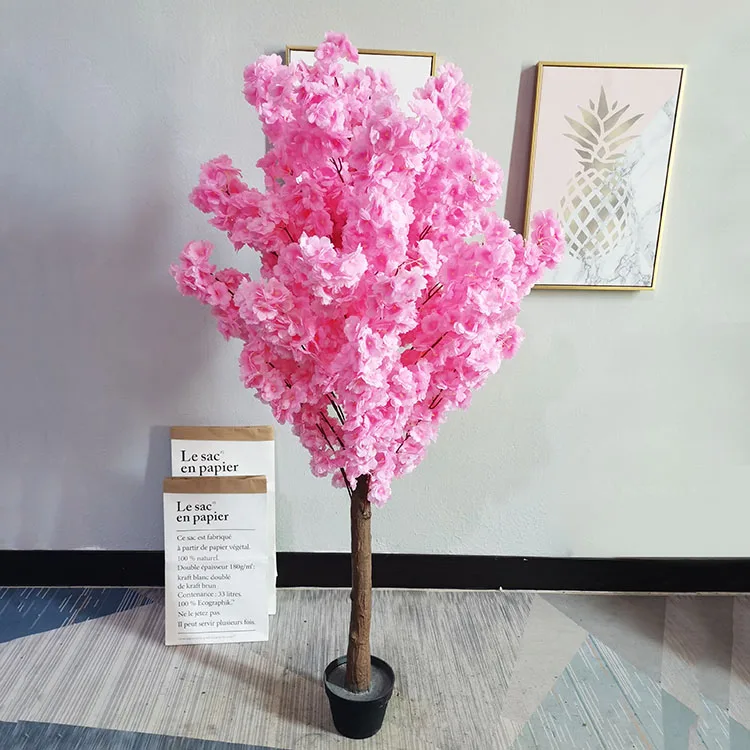 150cm plastic cheap fake pink flower sakura plant party table wedding small bonsai artificial cherry blossom tree centerpieces