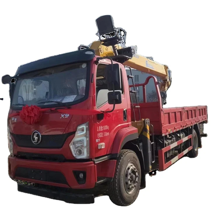 High Quality  Shacman cargo truck with XCN G 10 Ton straight arm Truck Mounted Crane  Lorry crane boom truck manipulator crane